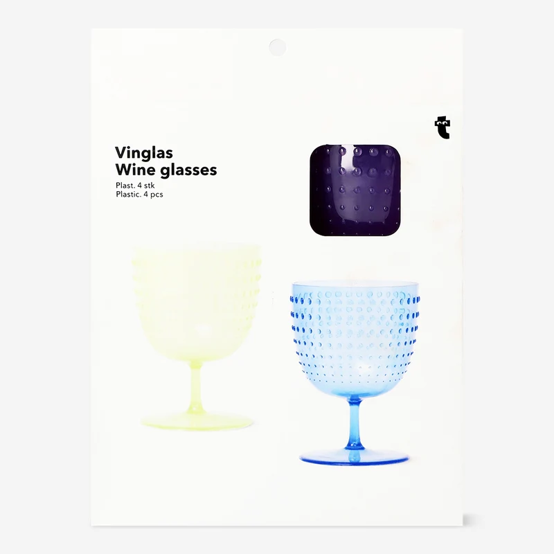 Pearlescent wine glasses with dots - 4 pcs