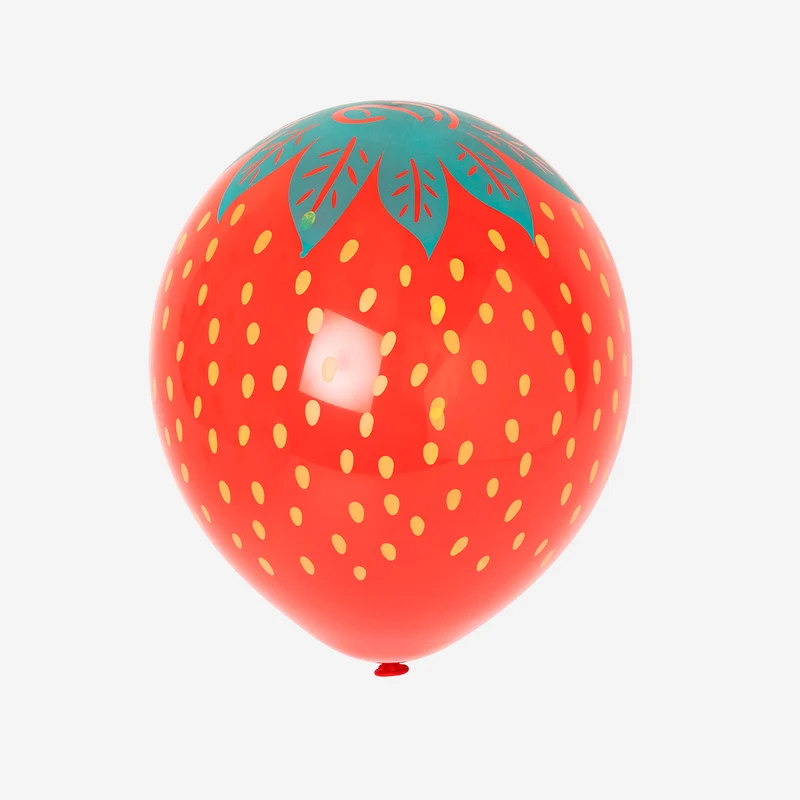 Strawberry and raspberry balloons - 6 pcs