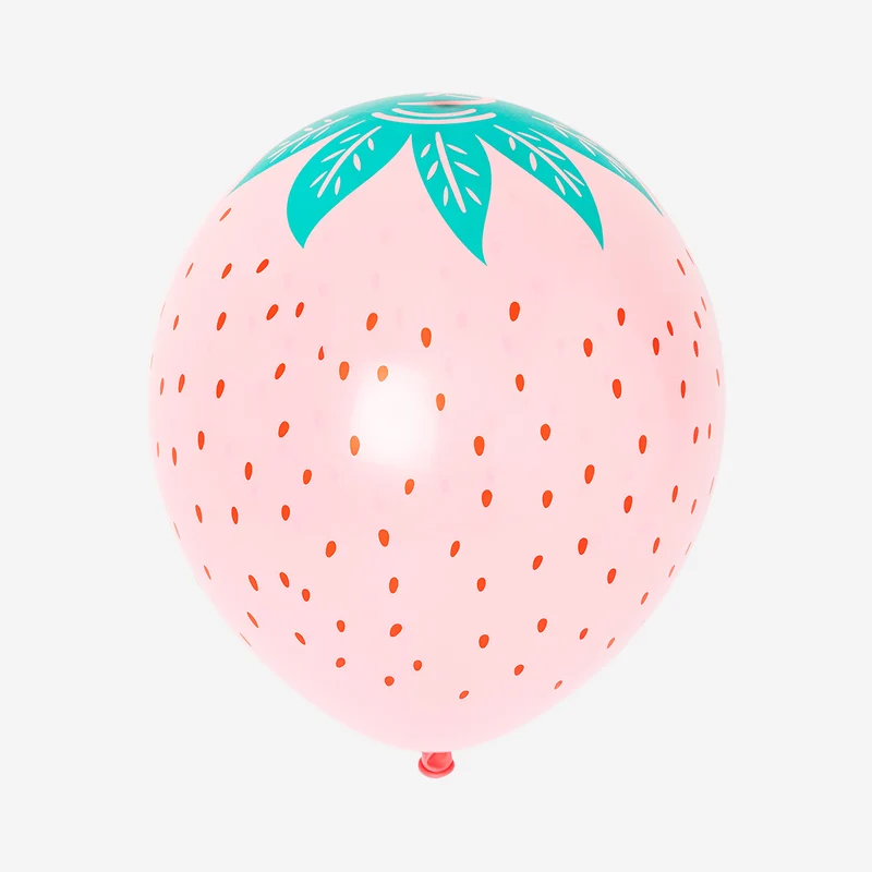 Strawberry and raspberry balloons - 6 pcs