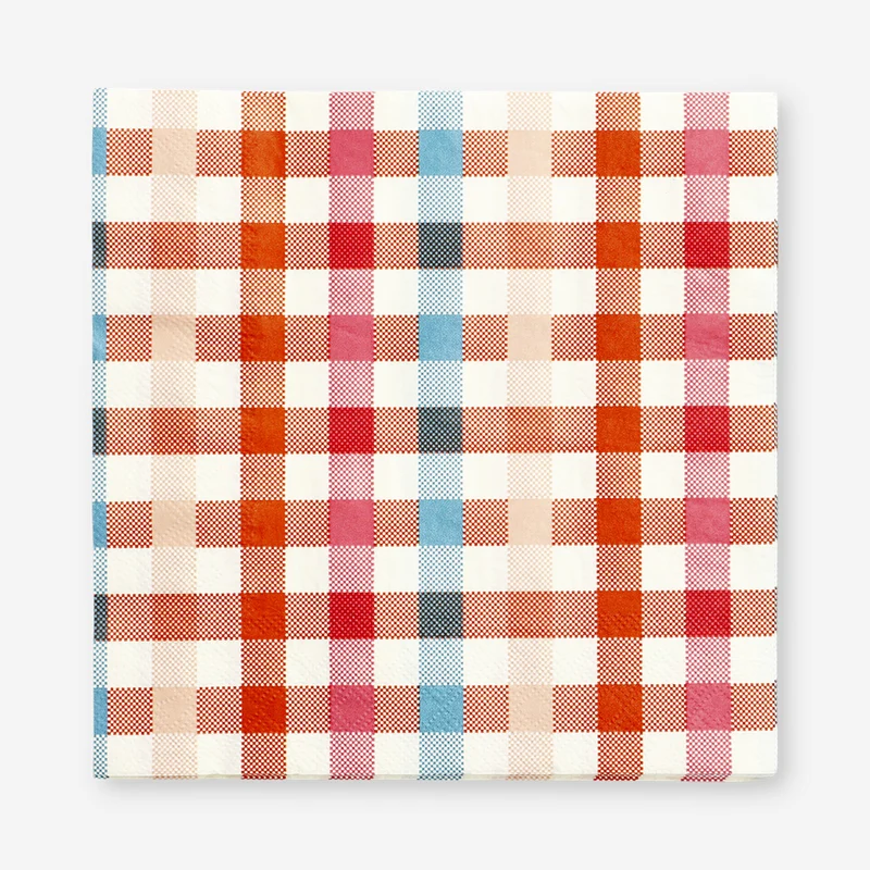 Checkered picnic napkins - 16 pcs