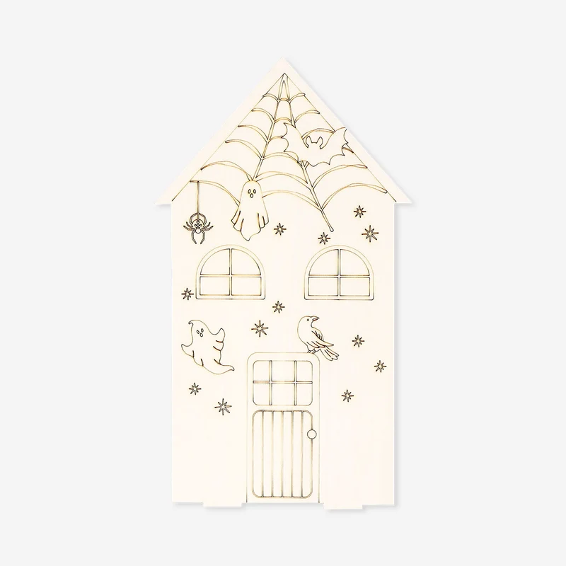 DIY doublesided wooden house for Halloween and Christmas