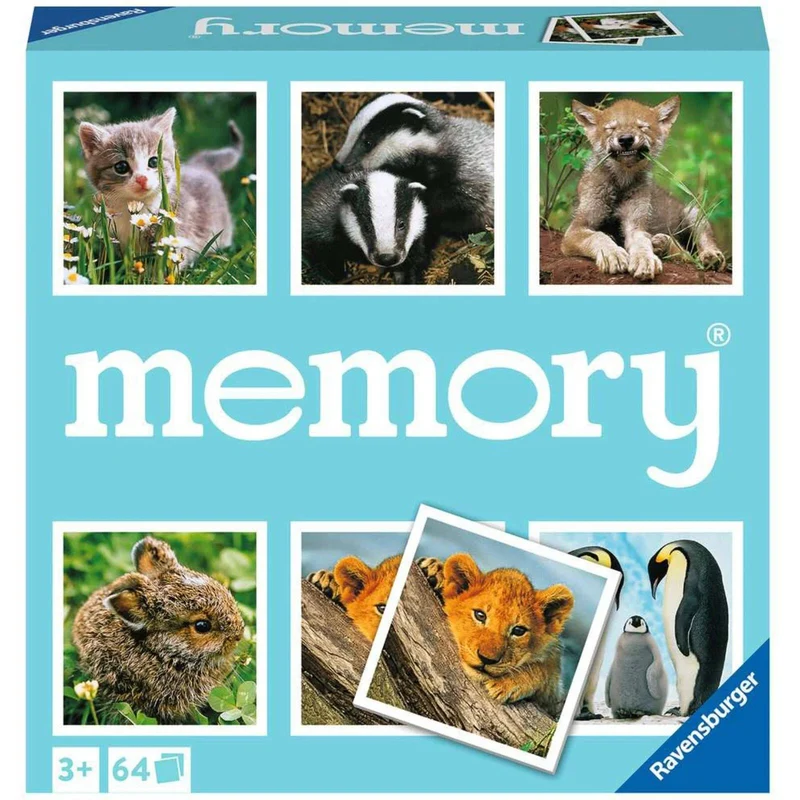 Memory Animales Bebés Juego - Juego de mesa - Ravensburger - 2-8 jugadores - 3+ años - 20-30 min