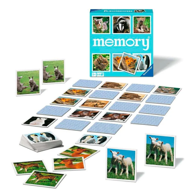 Memory Animales Bebés Juego - Juego de mesa - Ravensburger - 2-8 jugadores - 3+ años - 20-30 min