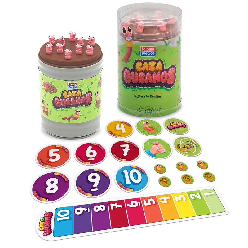 Cazagusanos - Juego de mesa - FALOMIR - 2-6 jugadores - 4+ años - 15 min