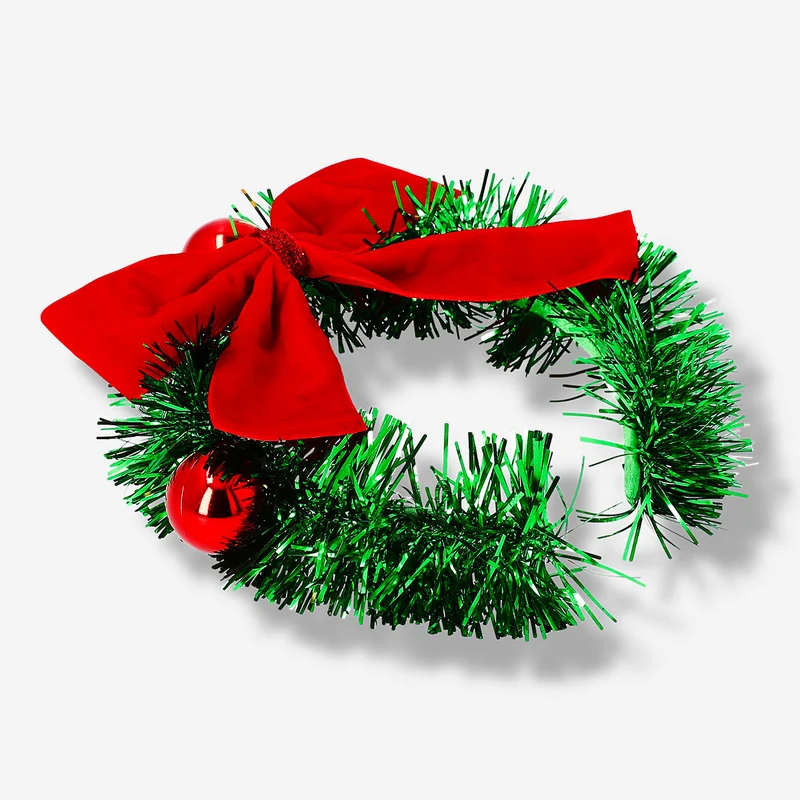 Costume hairband for adults - Wreath with bow and baubles
