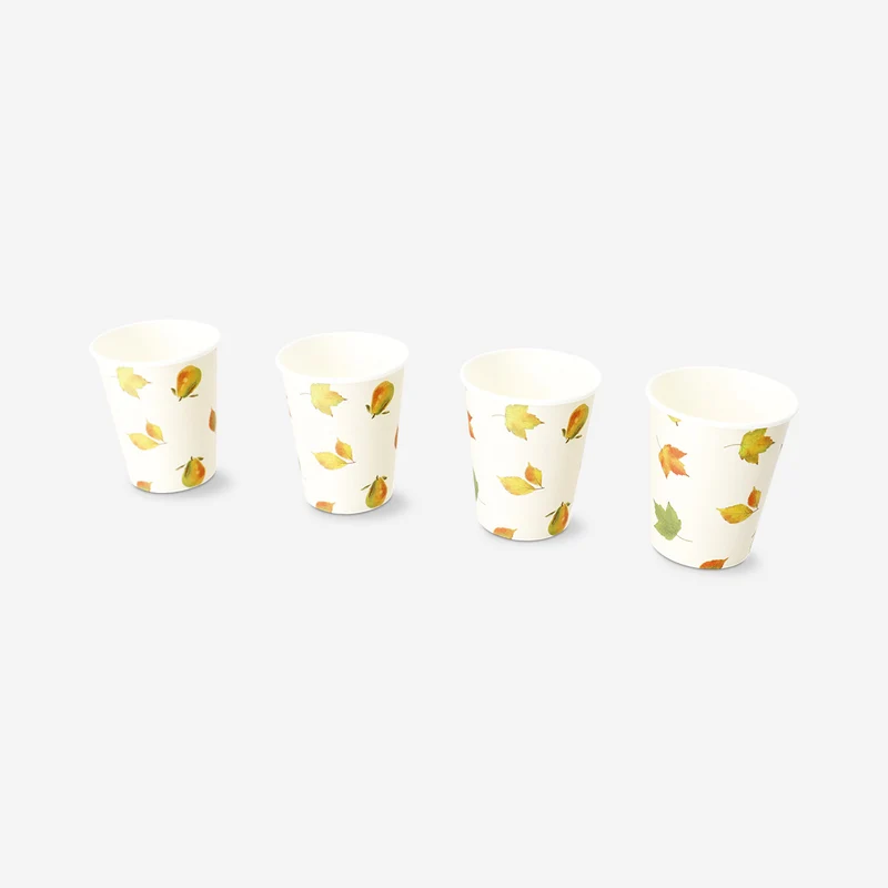 Paper cups with autumn print - 8 pcs