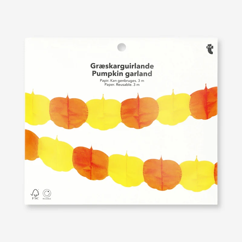 Paper pumpkin garland - 300 cm