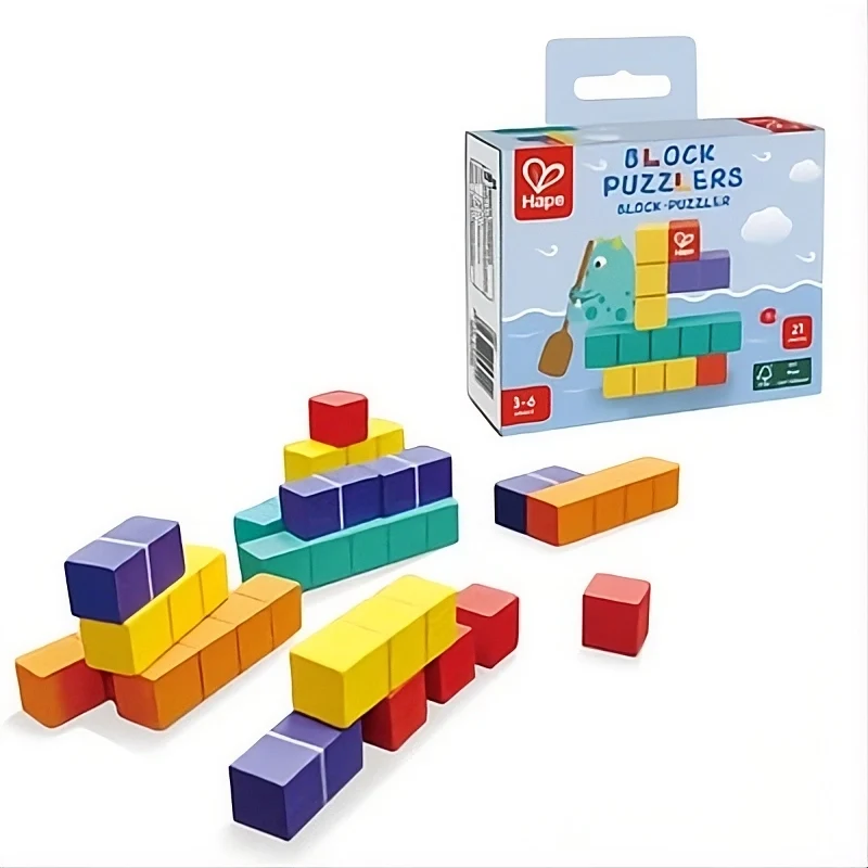 Puzzle de bolsillo con bloques · Hape