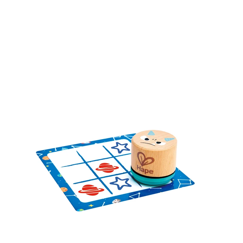 Juego 3 en raya con sellos galácticos · Hape