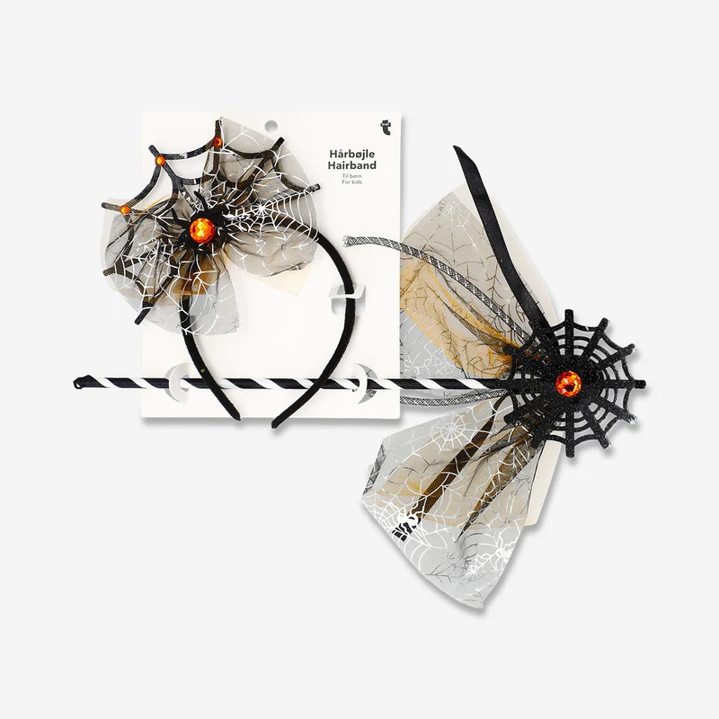 Spider web hairband with wand - For kids