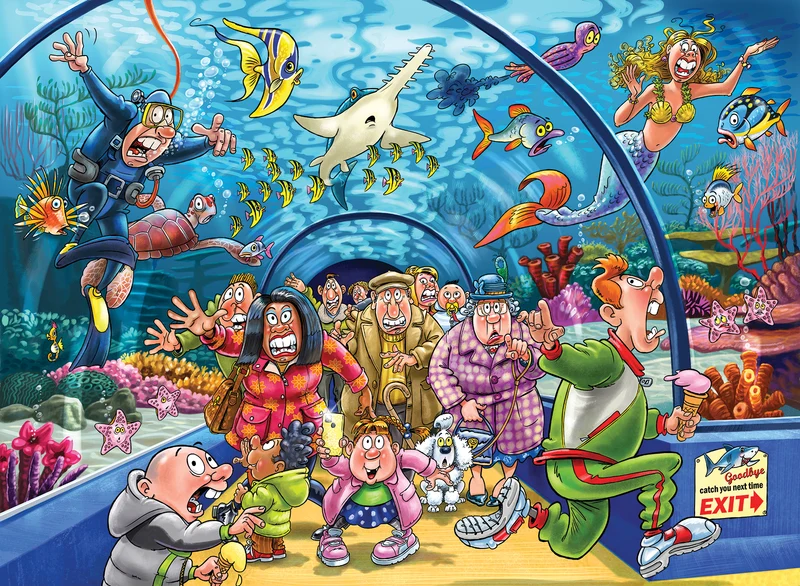 Wasgij Original 43 - Aquarium Antics! (1000 pieces)