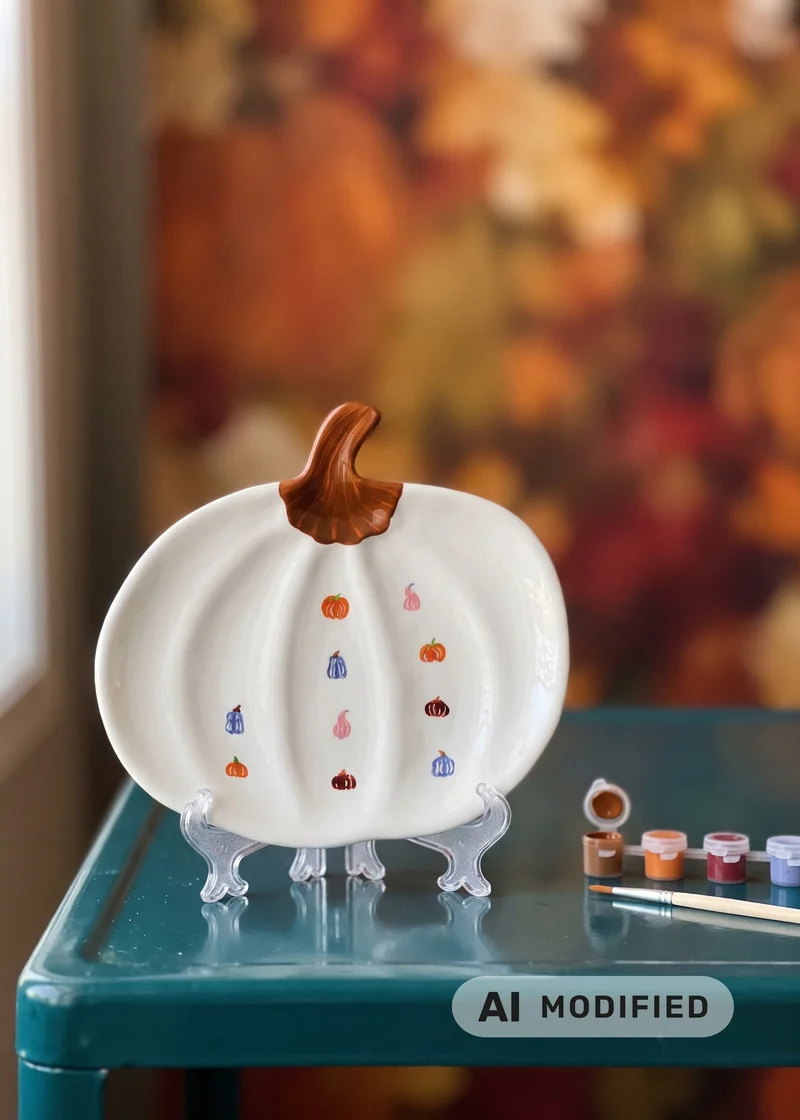 DIY ceramic pumpkin plate
