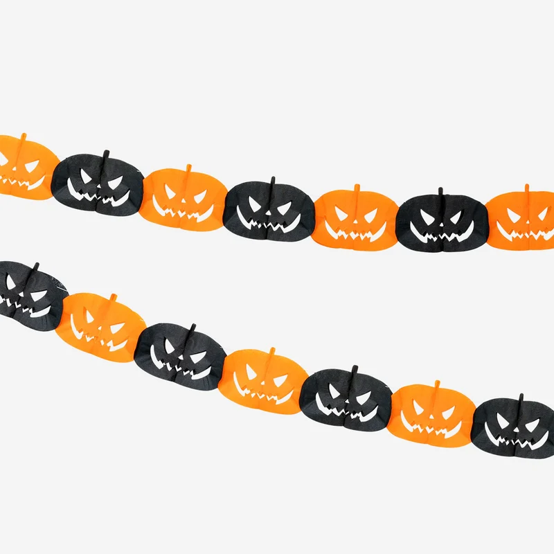 Paper pumpkin garland - 300 cm