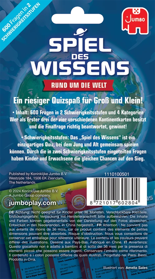 Spiel des Wissens Rund um die Welt Kartenspiel Euro Hook