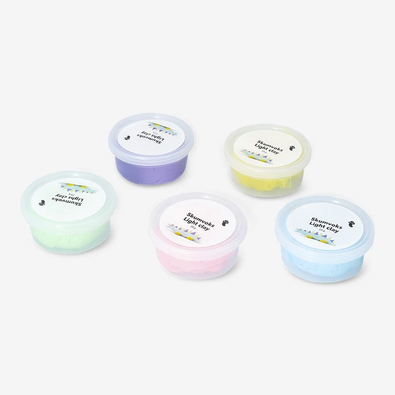 Self hardening light clay in pastel colours - 5 pcs