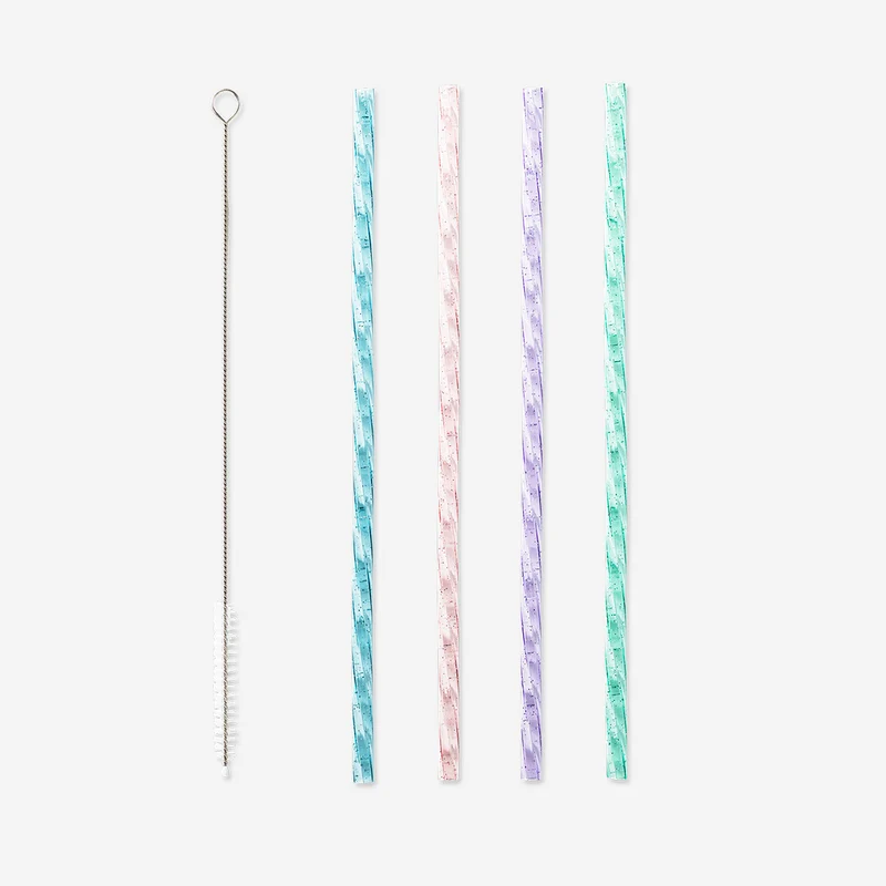 Reusable glitter straws - 8 pcs