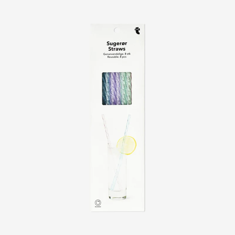 Reusable glitter straws - 8 pcs