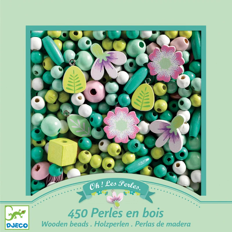 Perlas de Madera Hojas y Flores · DJECO