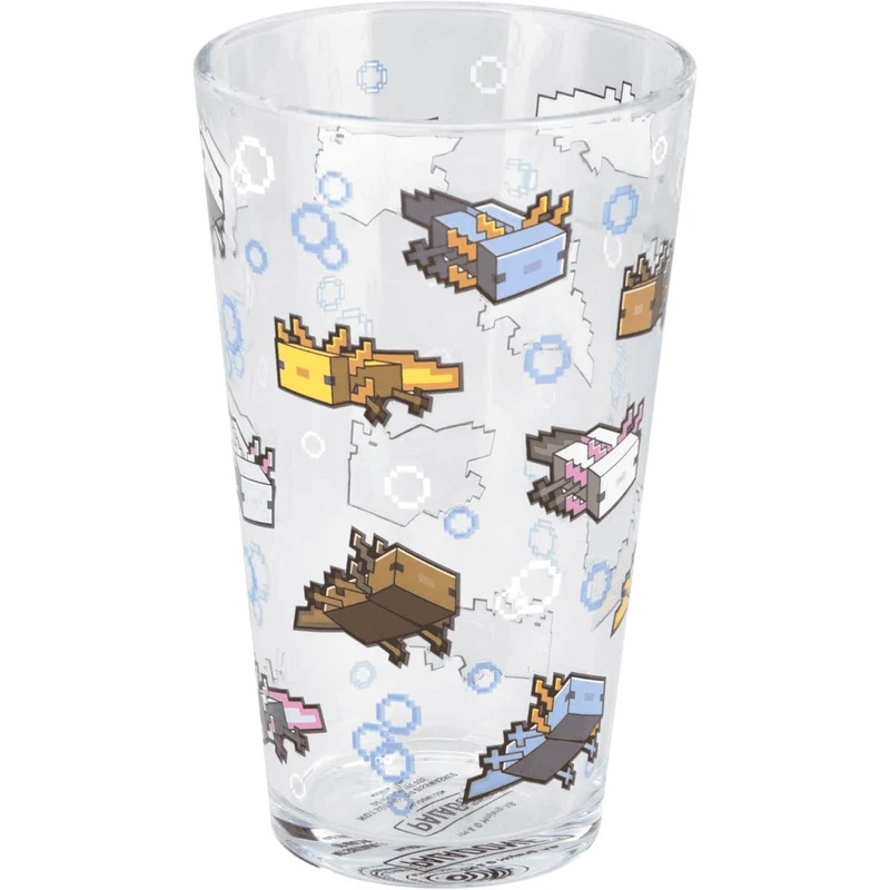 Vaso de Cristal Minecraft Axolote 400ml Paladone