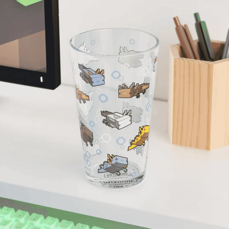 Vaso de Cristal Minecraft Axolote 400ml Paladone