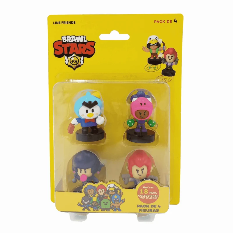 Brawl Stars Pack de 4 Figuras en Blister Modelos Diferentes