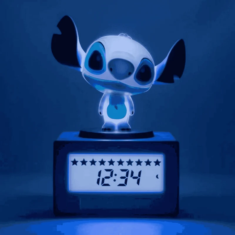 Despertador con luz nocturna 3D Disney Stitch Lexibook