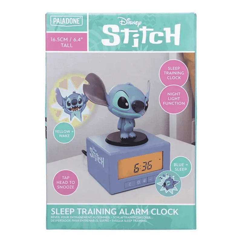 Despertador con luz nocturna 3D Disney Stitch Lexibook