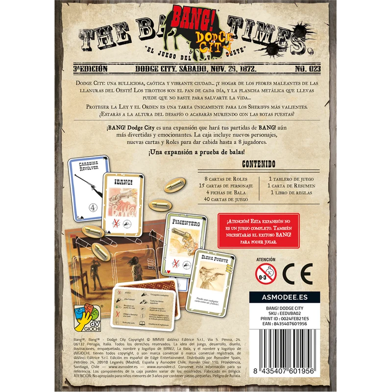 Juego de Mesa Bang: Dodge City