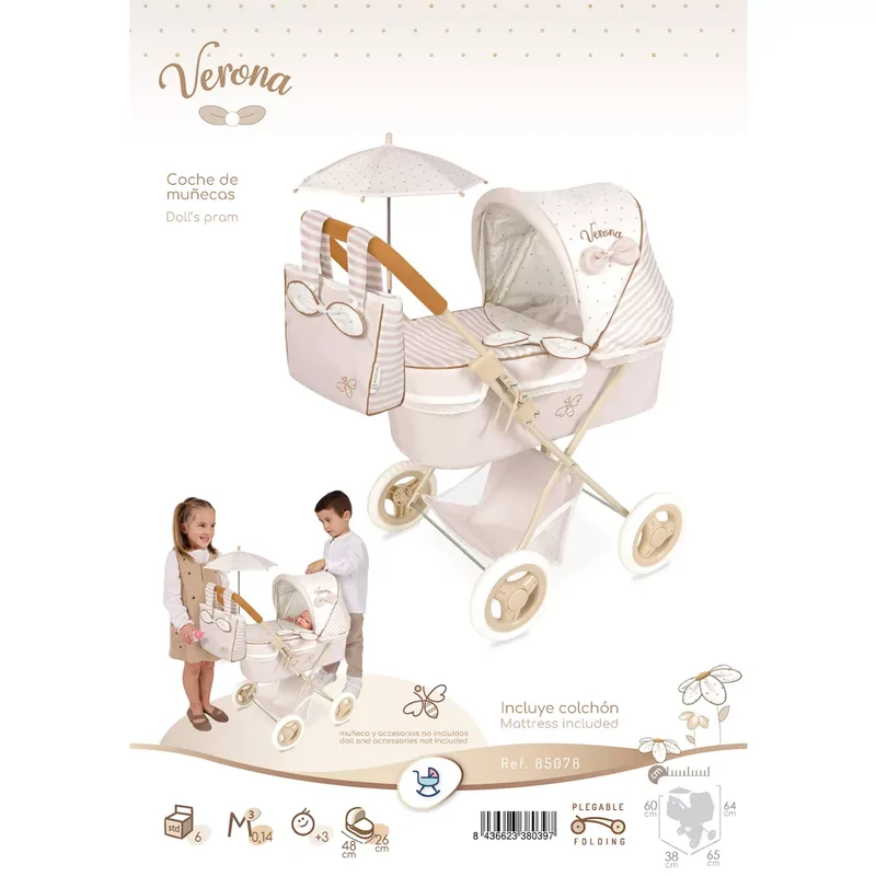 Coche De Muñeca Plegable Con Sombrilla De Cuevas Toys