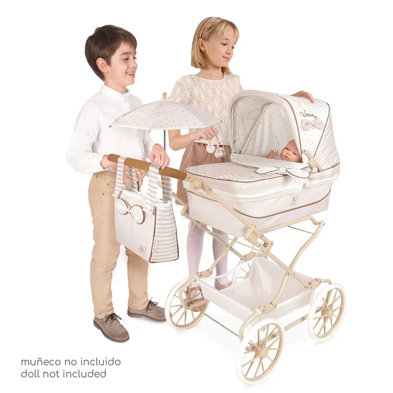 Coche De Muñeca 3X1 Plegable Para Muñecas De Hasta 48 Cm Con Sombrilla De Cuevas Toys