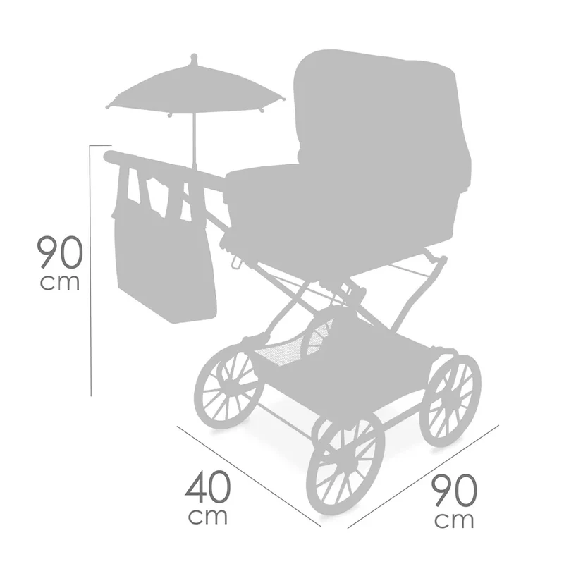 Coche De Muñeca 3X1 Plegable Para Muñecas De Hasta 48 Cm Con Sombrilla De Cuevas Toys