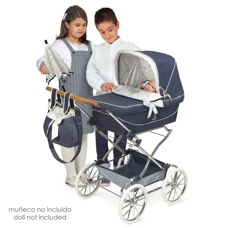 Coche de Muñecas Reborn Vintage Plegable con Sombrilla