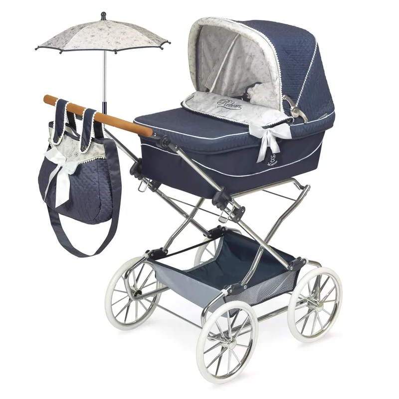Coche de Muñecas Reborn Vintage Plegable con Sombrilla