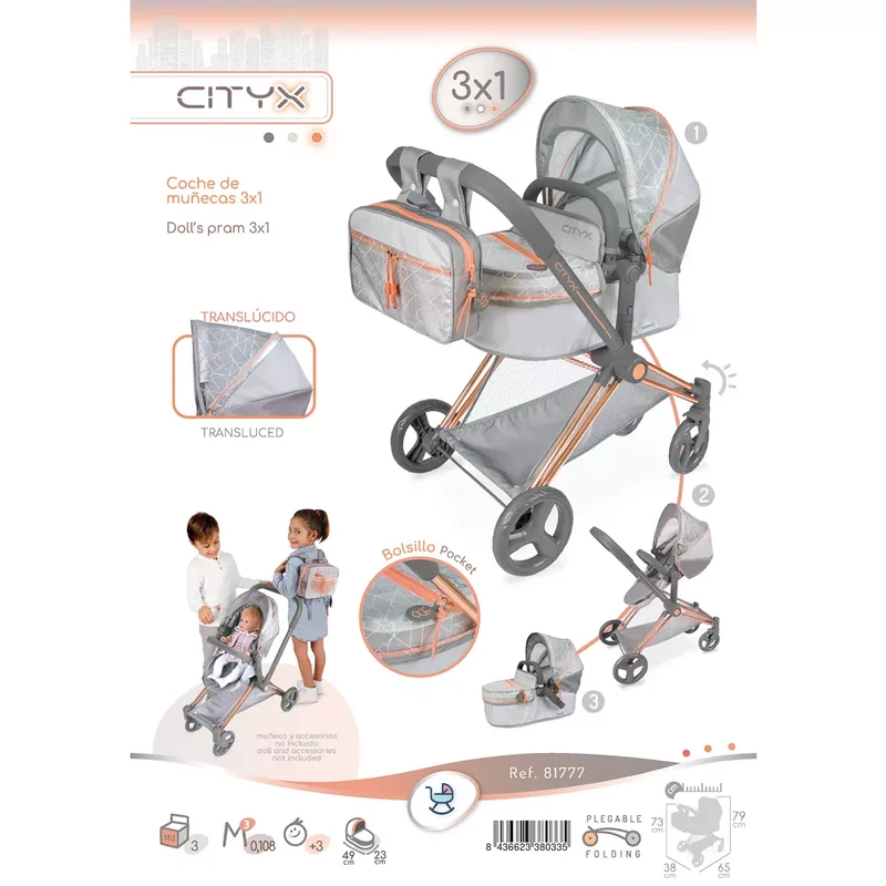 Coche Muñeca 3 X 1 Plegable De Cuevas Toys