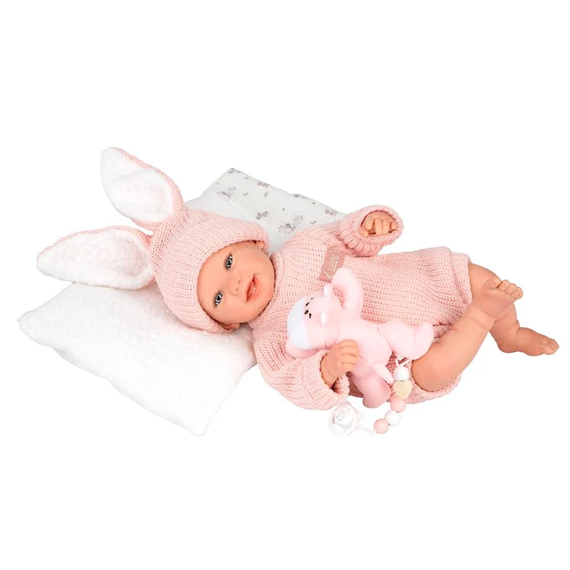 Muñeca Reborn Lucía 45 cm con Cojín y Peluche