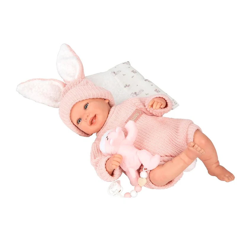 Muñeca Reborn Lucía 45 cm con Cojín y Peluche