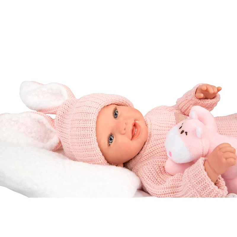 Muñeca Reborn Lucía 45 cm con Cojín y Peluche
