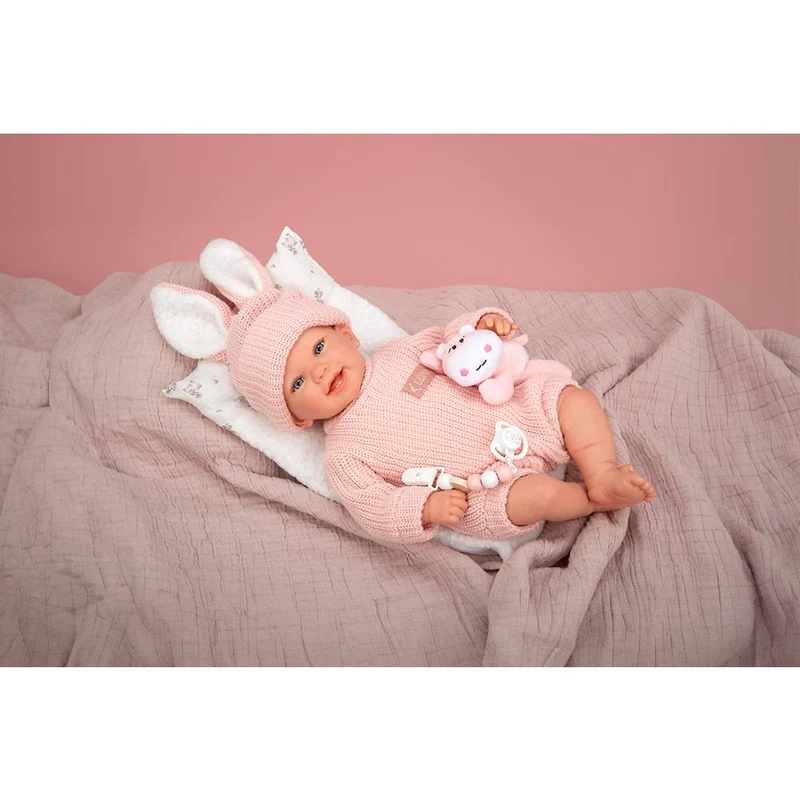 Muñeca Reborn Lucía 45 cm con Cojín y Peluche