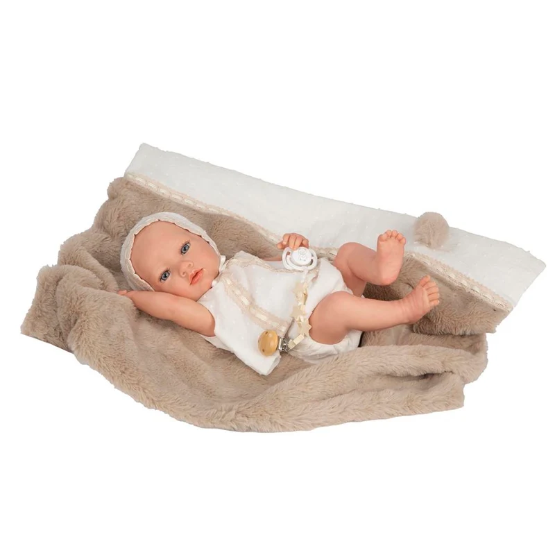 Muñeca Reborn Jade Marrón con Manta 38 cm