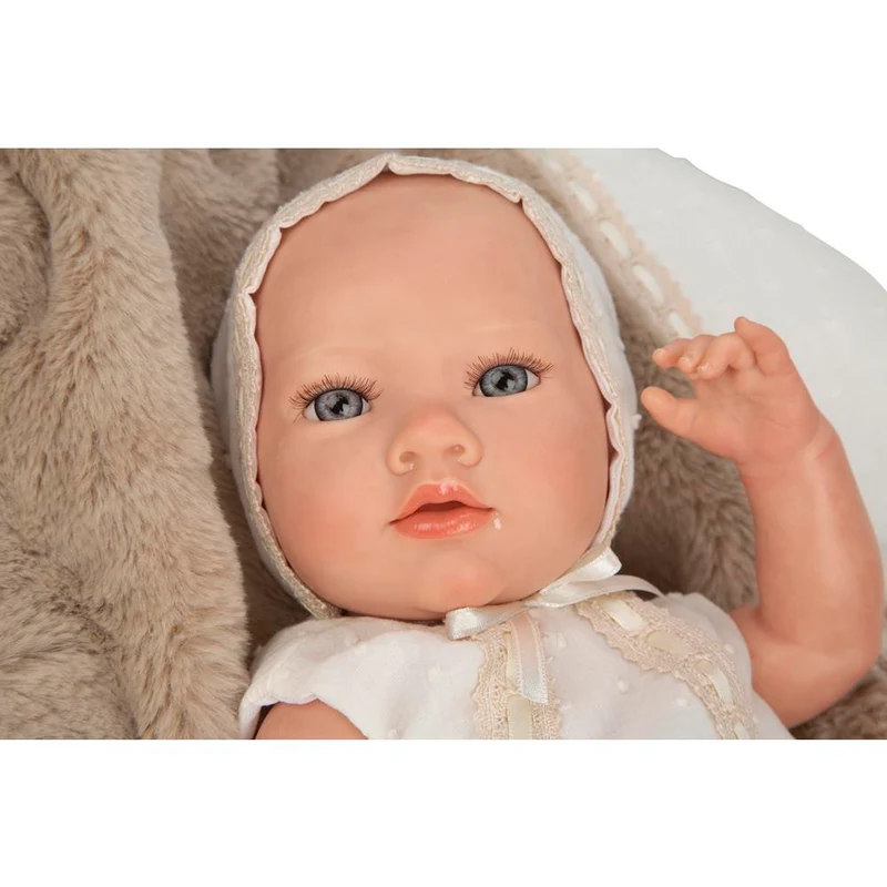 Muñeca Reborn Jade Marrón con Manta 38 cm