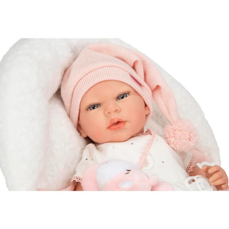 Muñeca Reborn Ariel Rosa con Cojín 40 cm