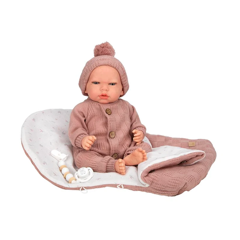 Muñeca Reborn Elba Rosa con Saco Dormir 40 cm- Arias