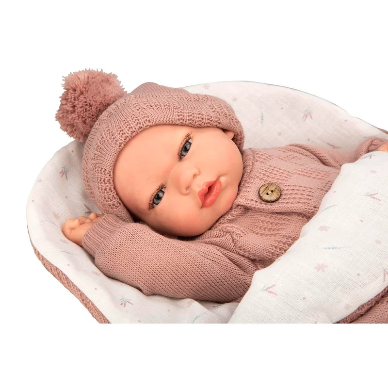 Muñeca Reborn Elba Rosa con Saco Dormir 40 cm- Arias