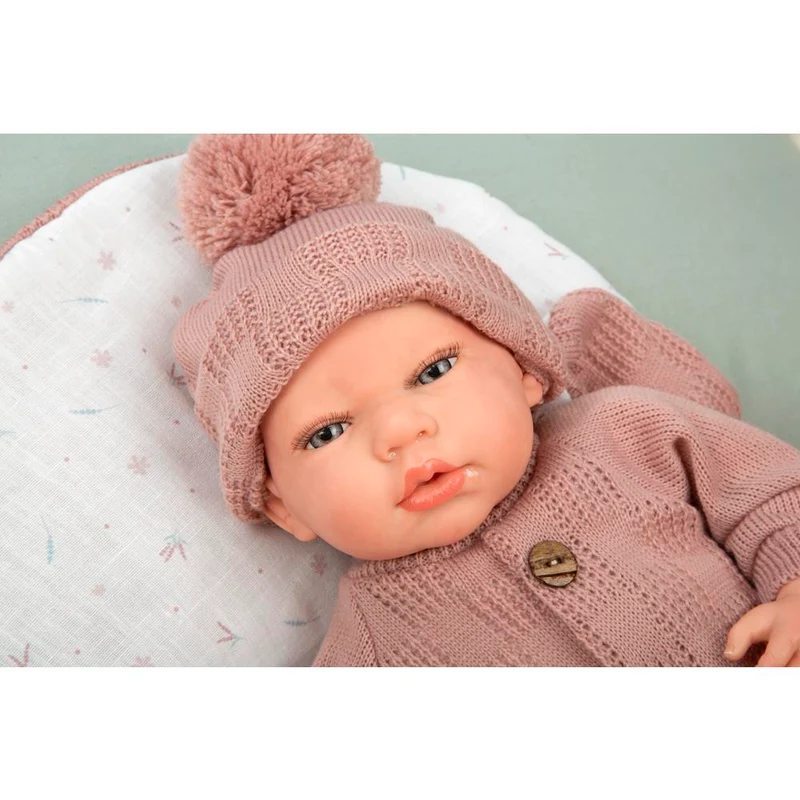 Muñeca Reborn Elba Rosa con Saco Dormir 40 cm- Arias
