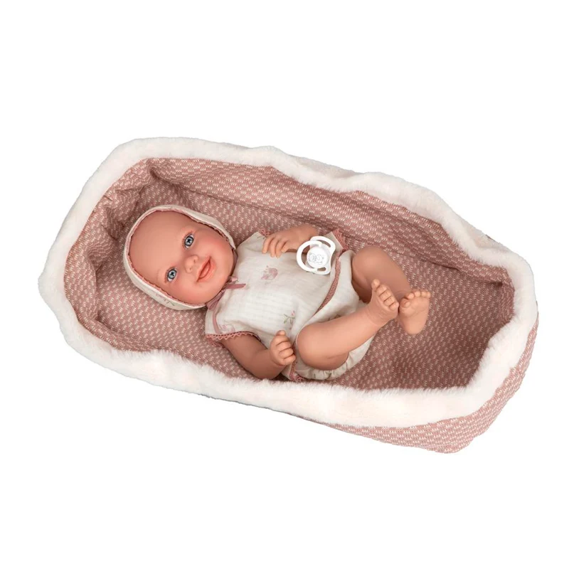 Muñeco Elegance 38 cm Oli Rosa con Capazo