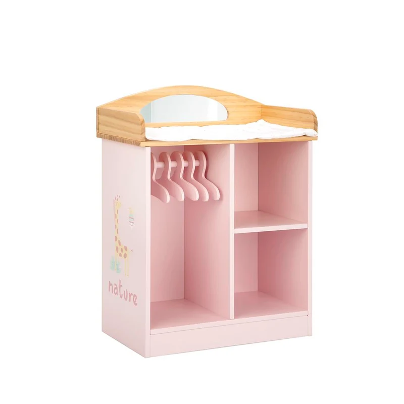 Perchero / Cambiador Nature 37x20x48 cm – Juego simbólico de madera para muñecas