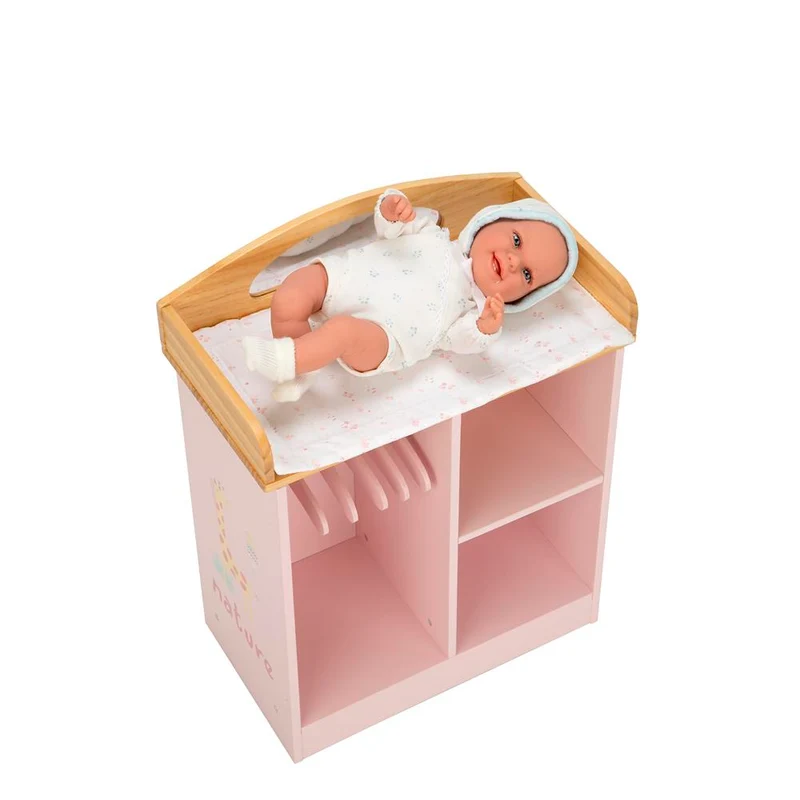 Perchero / Cambiador Nature 37x20x48 cm – Juego simbólico de madera para muñecas