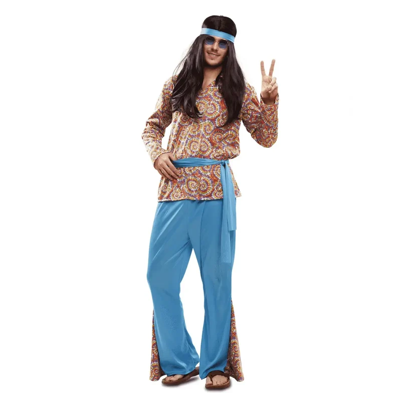 Disfraz de Psychedelic hippie adulto talla XL