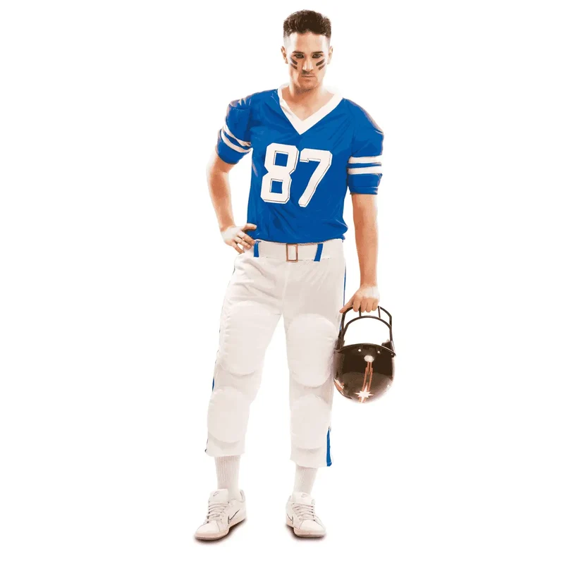 Disfraz de Jugador rugby azul adulto talla XXXL