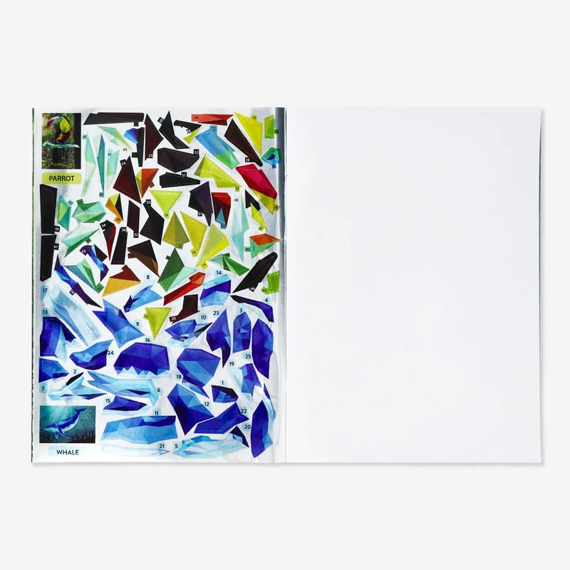 Sticker book with mosaic animals
